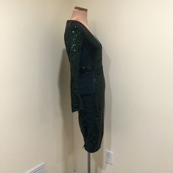 Herve Leger Sequin Bandage Dress Size Small Emerald Green - Picture 4 of 10